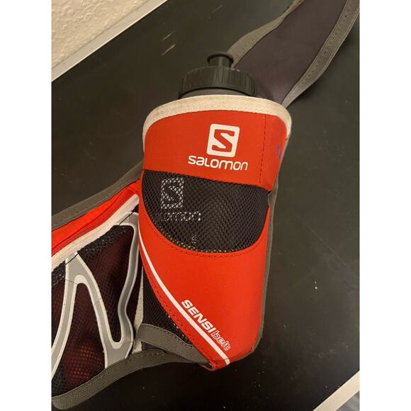Salomon Sensibelt Bag Zippered Pocket Adjustable Waist Bottle Holder - Picture 2 of 9